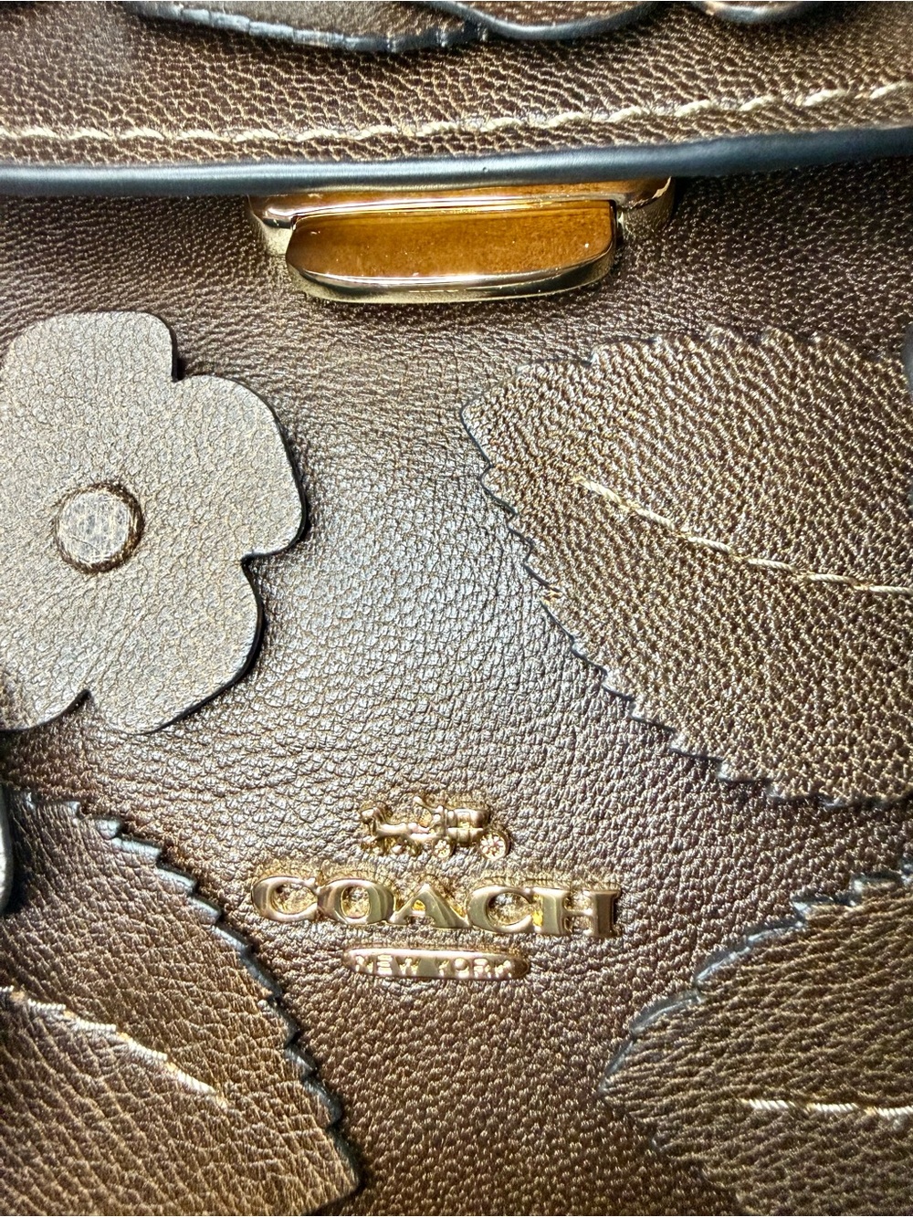 Coach NWT Maple Emory Top Handle Bag
With Floral Appliqué - Picture 2 of 10